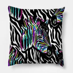 Zebra | Cute zebra - Cool zebra - Colorful zebra stripes Pillow