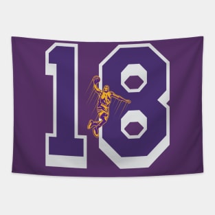 lakers number 18 Tapestry