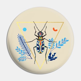 Tiger Beetle Art Pin