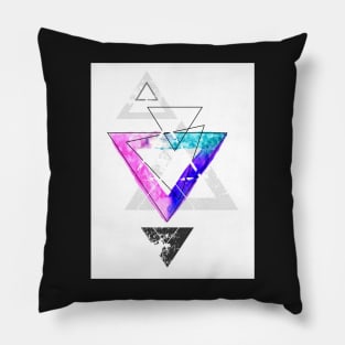 Geometry with watercolor triangle Pillow