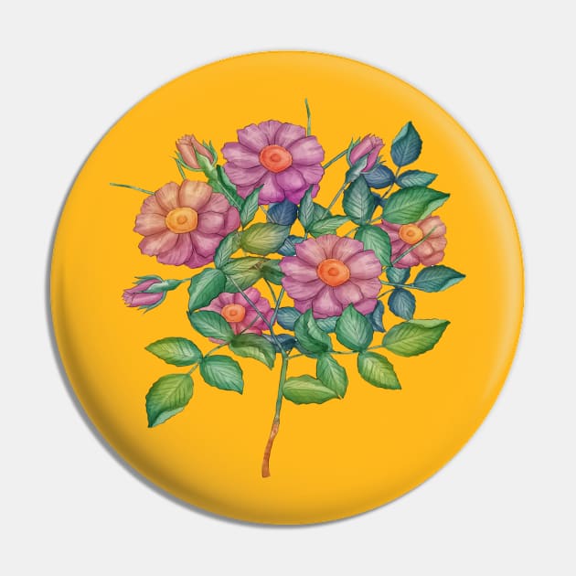 Floral Branch Pin by Mako Design 