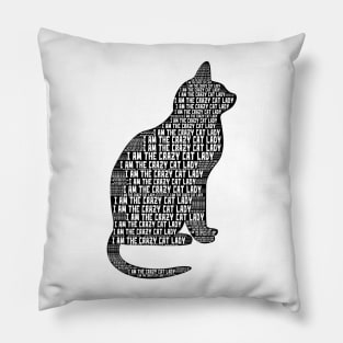 Crazy Cat Lady Word Cloud Art Pillow