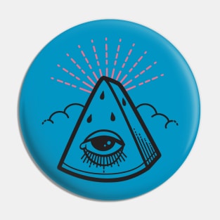 All-Seeing Watermelon in Melon-Pink Pin