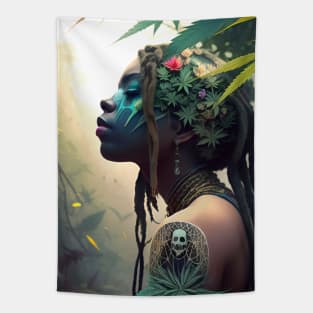 Abstract Rastafari Princess Tapestry