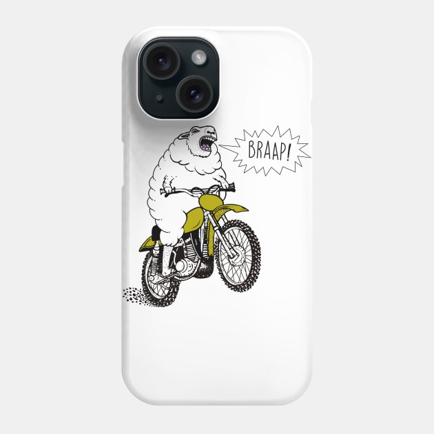 Braap Motorcycle Biker Lamb Tasty MotorManiac Phone Case by MotorManiac