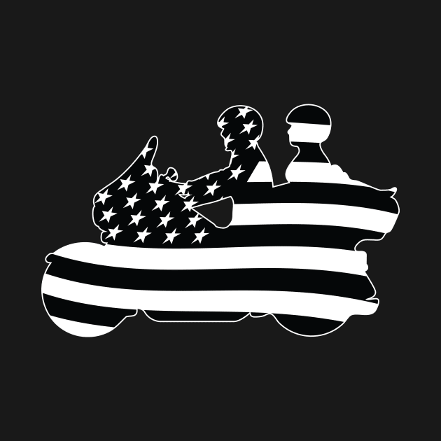 Patriotic American Flag Touring Motorcycle by hobrath