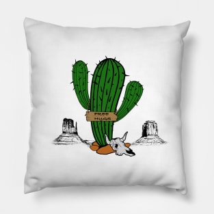 Free hug cactus in the wild west Pillow