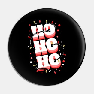 Ho Ho Ho Letters With Light Chain Christmas Pin