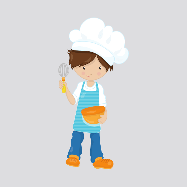 Baking, Baker, Pastry Chef, Cute Boy, Brown Hair by Jelena Dunčević