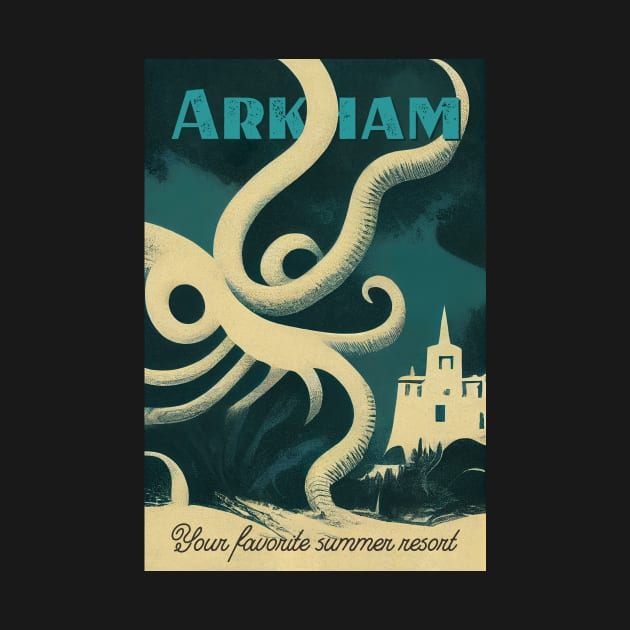 Arkham. Vintage Lovecraftian Travel Poster by GoodTripsOnly