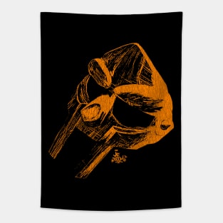 MF Doom Mask Orange Tapestry