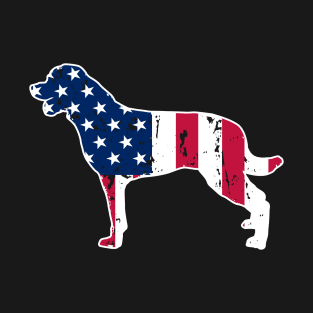 Rottweiler Dog Lovers American Flag 4th of July Gift T-Shirt