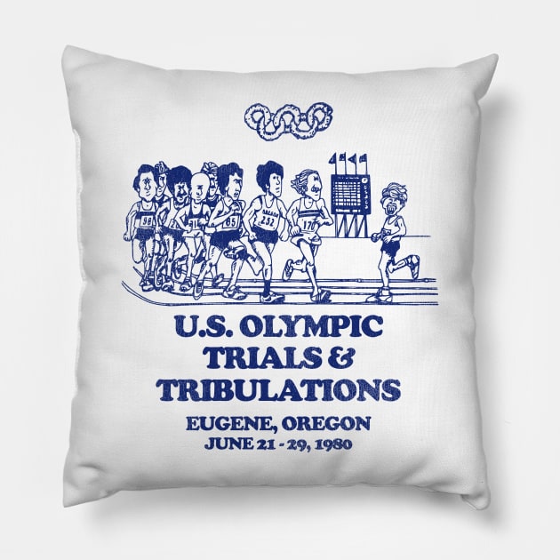 Vintage 1980 Defunct US Olympic Trials and Tribulations Pillow by darklordpug