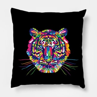 tiger colorfull poly Pillow