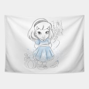 Cute princess, watercolor princess face mask, baby princess home Tapestry