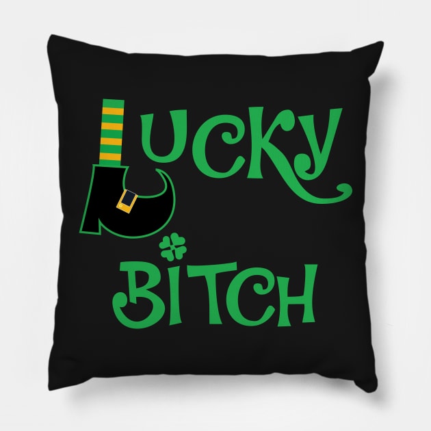 Lucky Bitch Pillow by b34poison