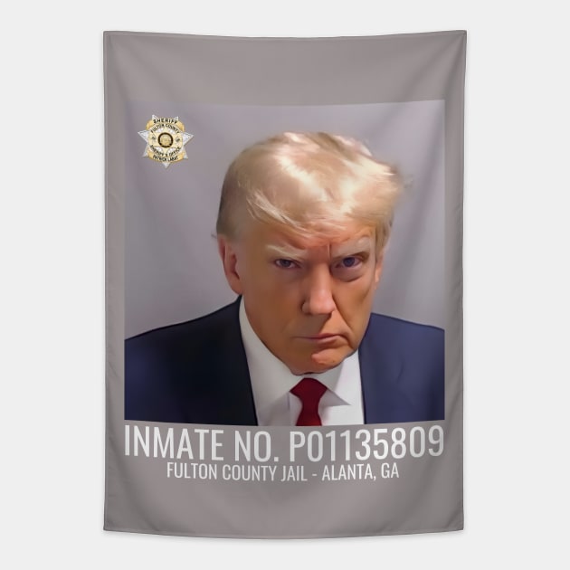 Trump Mugshot Atlanta Georgia Tapestry by Danemilin