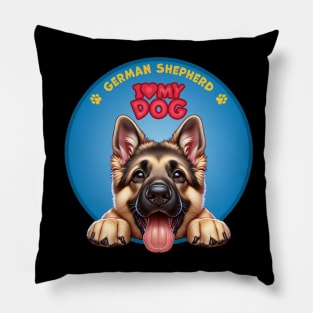 I Love my dog German Shepherd Pillow