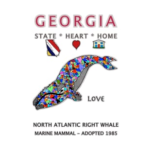 Georgia, North Atlantic Right Whale, Love, Valentines Day, State, Heart, Home T-Shirt