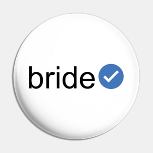 Verified Bride (Black Text) Pin