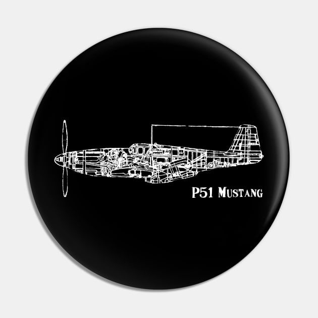 North American P51 Mustang Pin by OneCuriousChip