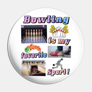 Bowling Shirt "Bowling is my favorite sport!" Bowling League 300 Dad Gift Ideas Pin