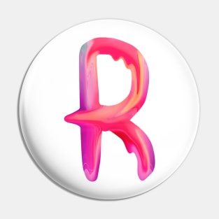 Letter R In Vibrant Watercolor Pin