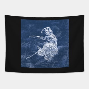 Lino print Male Ballet Dancer Swan from Swan Lake Tapestry