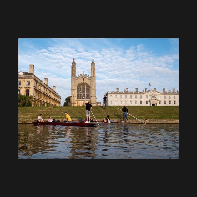 People punting near Kings College Cambridge England UK by fantastic-designs