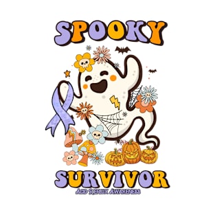 Acid Reflux  Awareness - spooky survivor ghost retro halloween T-Shirt