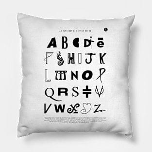 An Alphabet of British Bands Pillow