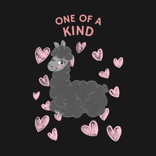 One of a kind Llama with cute hearts T-Shirt