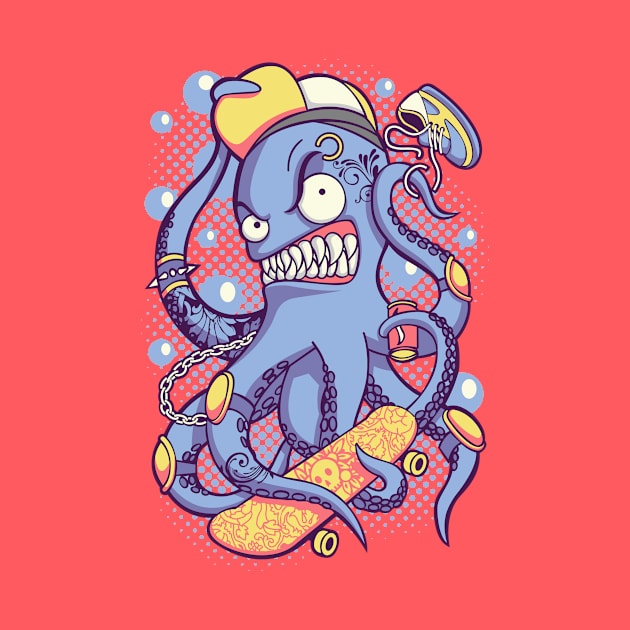 Skater Octopus by mertkaratay