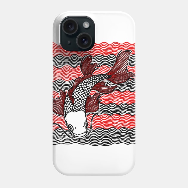 Koi Fish Great Wave Tattoo Phone Case by ebayson74@gmail.com