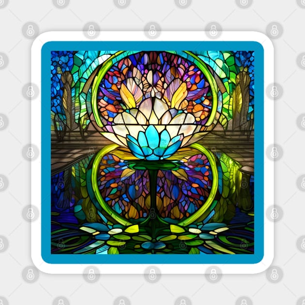 Stained Glass Lotus Flower Magnet by Chance Two Designs