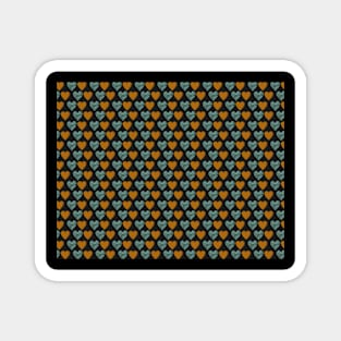 Black background with love pattern hand drawn, vintage colour Magnet