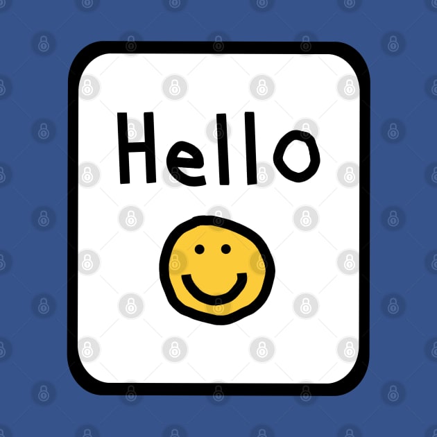 Framed Hello with Smiley Face by ellenhenryart