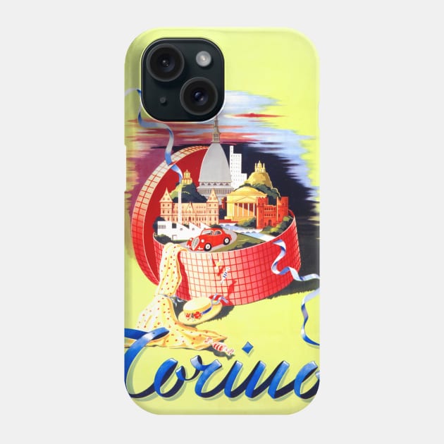 Vintage Travel Poster Italy Torino Phone Case by vintagetreasure