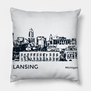 Lansing Michigan Pillow