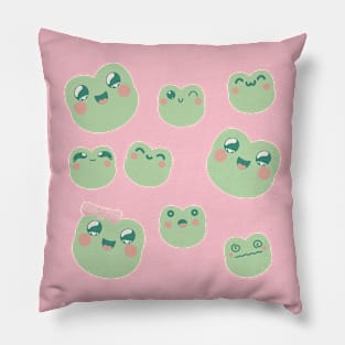 Frog Faces Pillow