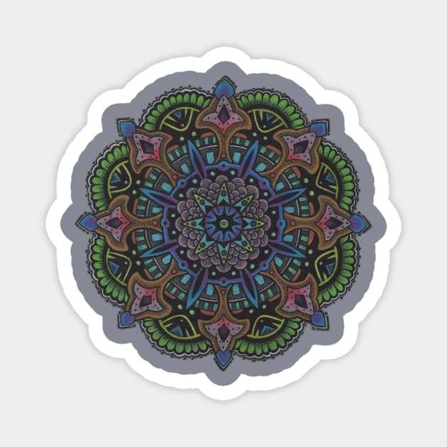 Peacock Mandala T-Shirt Magnet by Michael Gardner