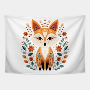 Scandinavian Folk Art Fox Tapestry