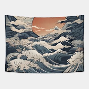 strong wave current of japan artsyle Tapestry