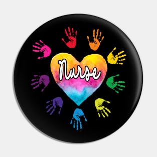 Nurse Heart hand Colorful Nurse Gift Pin