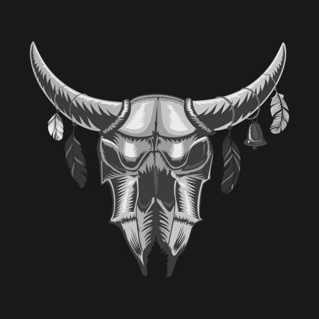 Big Black Bull Skull by Kazanskiy