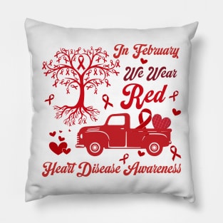 Heart Disease Awareness, In February We Wear Red, Heart Disease Awareness, Go Red, Heart Healthy Pillow