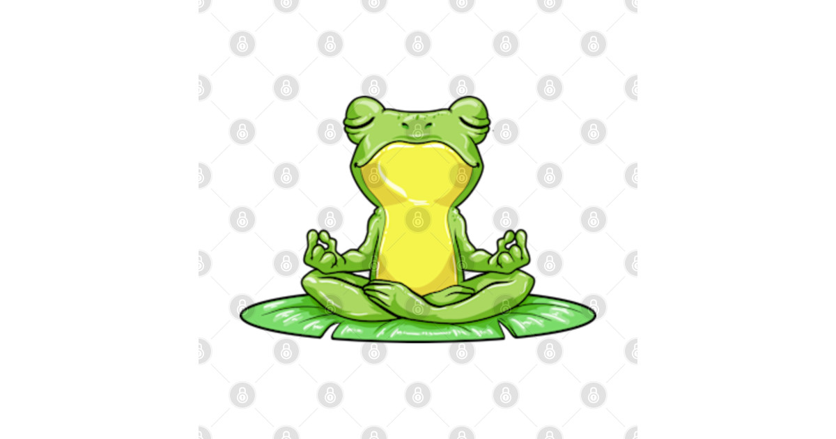 Frog on Sheet at Yoga with Yoga mat Frog Sticker TeePublic