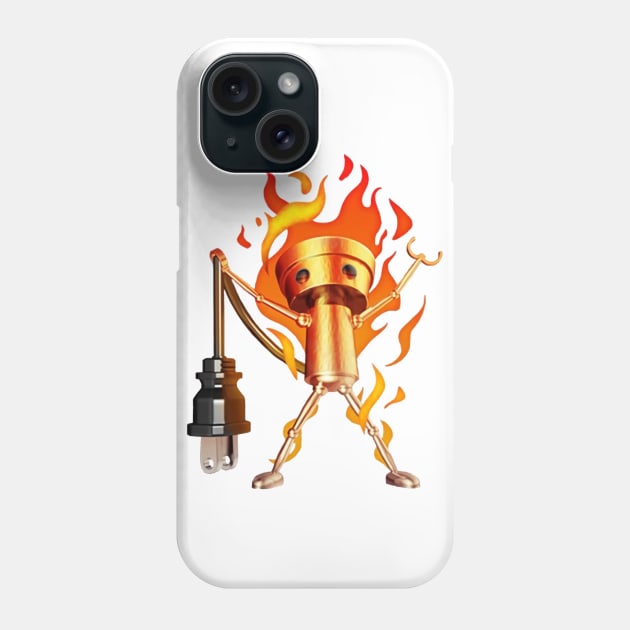 Chibi-Robo on Fire Phone Case by muchuchubacca