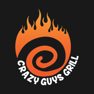 Crazy Guys Grill Flame White T-Shirt