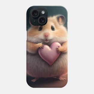 Hamster with Heart 0 Phone Case